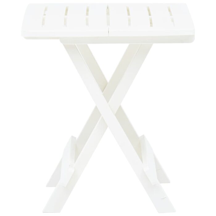 Table pliable de jardin blanc 45x43x50 cm plastique – Image 2