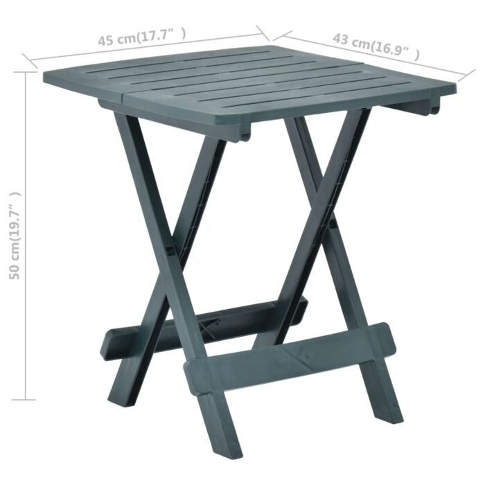 Table pliable de jardin vert 45x43x50 cm plastique – Image 6