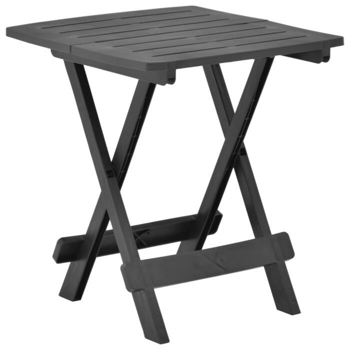 Table pliable de jardin anthracite 45x43x50 cm plastique – Image 1