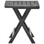 Table pliable de jardin anthracite 45x43x50 cm plastique – Image 2
