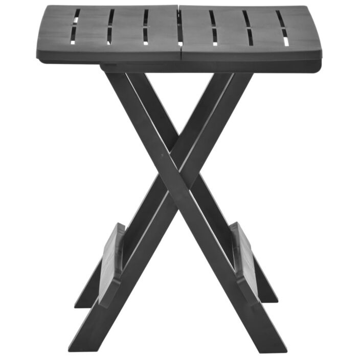 Table pliable de jardin anthracite 45x43x50 cm plastique – Image 2