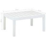 Table de jardin Blanc 78x55x38 cm Plastique – Image 4