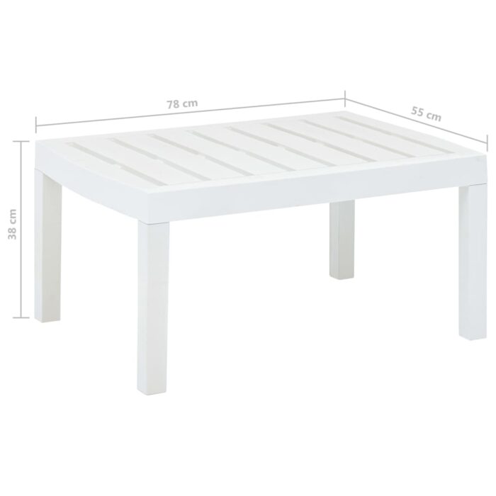 Table de jardin Blanc 78x55x38 cm Plastique – Image 4