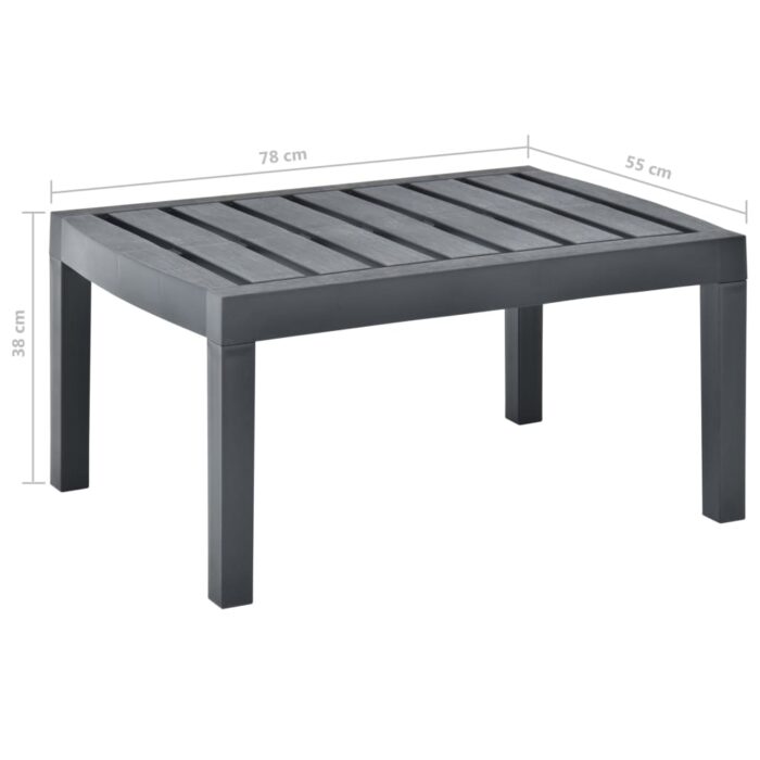 Table de jardin Anthracite 78x55x38 cm Plastique – Image 4