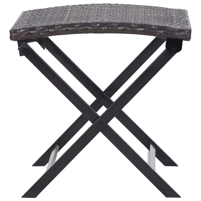 Tabouret pliable Résine tressée Marron – Image 2