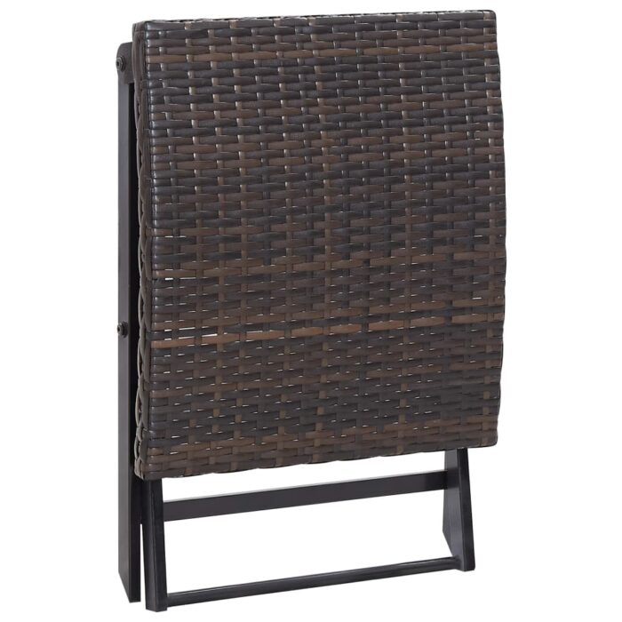 Tabouret pliable Résine tressée Marron – Image 3