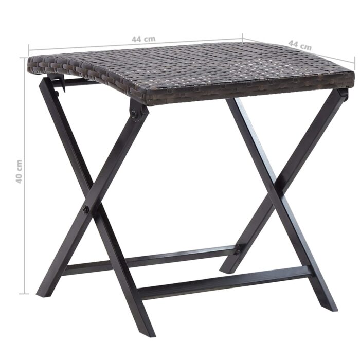 Tabouret pliable Résine tressée Marron – Image 5
