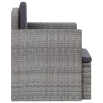 Chaise de jardin avec coussins Résine tressée Gris – Image 2