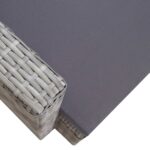 Chaise de jardin avec coussins Résine tressée Gris – Image 4