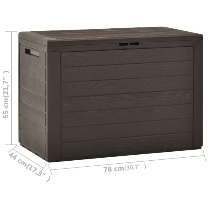 Boîte de rangement de jardin Marron 78x44x55 cm – Image 6