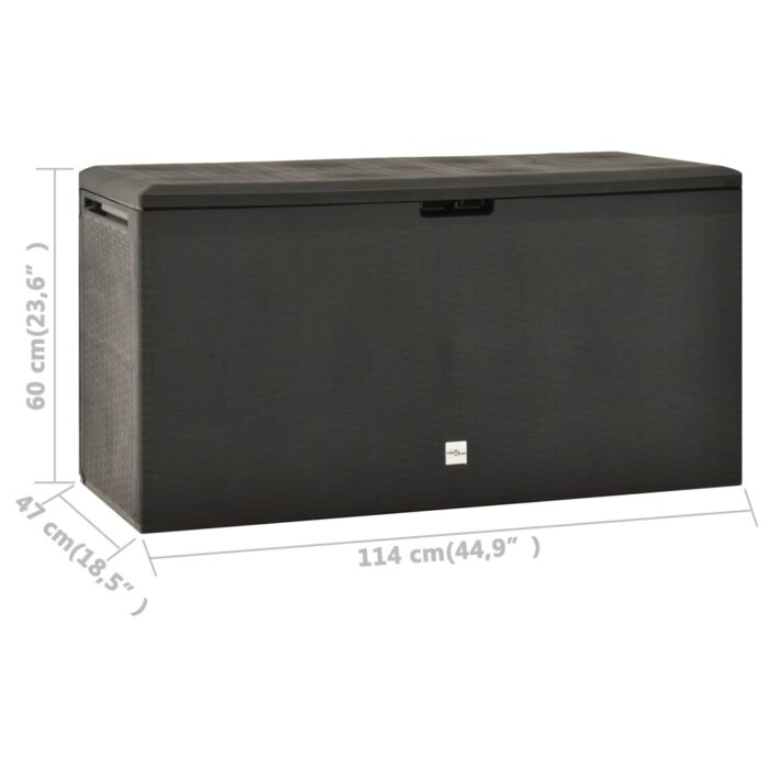 Boîte de rangement de jardin Anthracite 114x47x60 cm – Image 6