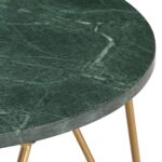 Table basse Vert 65x65x42 cm Pierre véritable et texture marbre – Image 2
