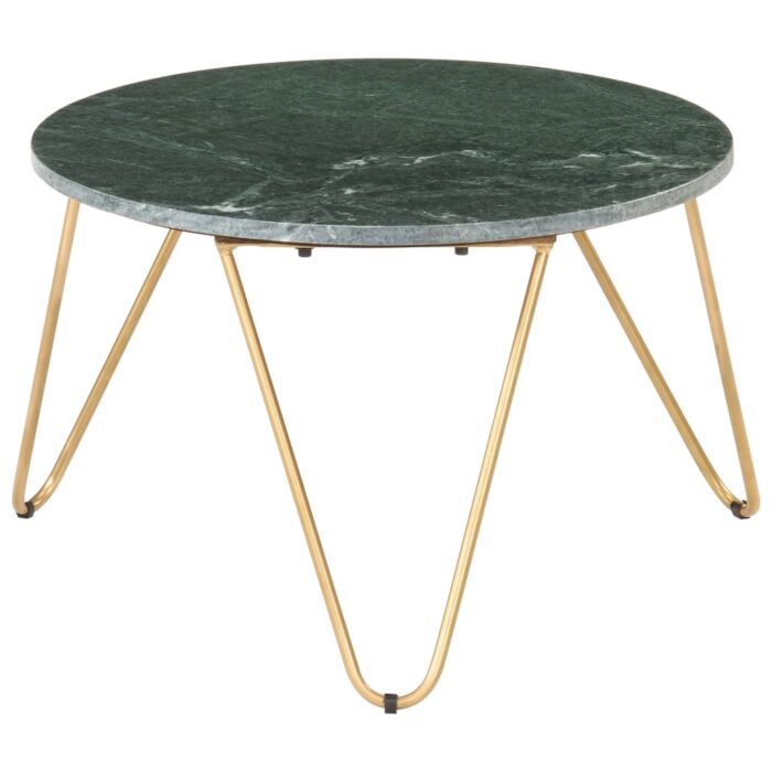 Table basse Vert 65x65x42 cm Pierre véritable et texture marbre – Image 6