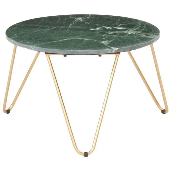 Table basse Vert 65x65x42 cm Pierre véritable et texture marbre – Image 7