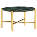 Table basse Vert 60x60x35 cm Pierre véritable et texture marbre – Image 7