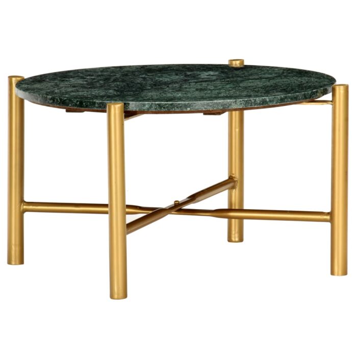 Table basse Vert 60x60x35 cm Pierre véritable et texture marbre – Image 8
