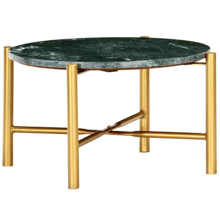 Table basse Vert 60x60x35 cm Pierre véritable et texture marbre – Image 9