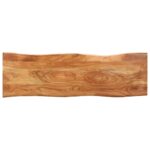 Banc au bord naturel du bois 110 cm Bois d'acacia solide acier – Image 2