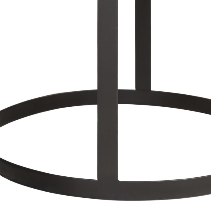 Tables d'appoint rondes 2 pcs Bois de manguier solide et acier – Image 7