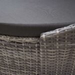 Chaise longue d'extérieur avec auvent Résine tressée Gris – Image 6
