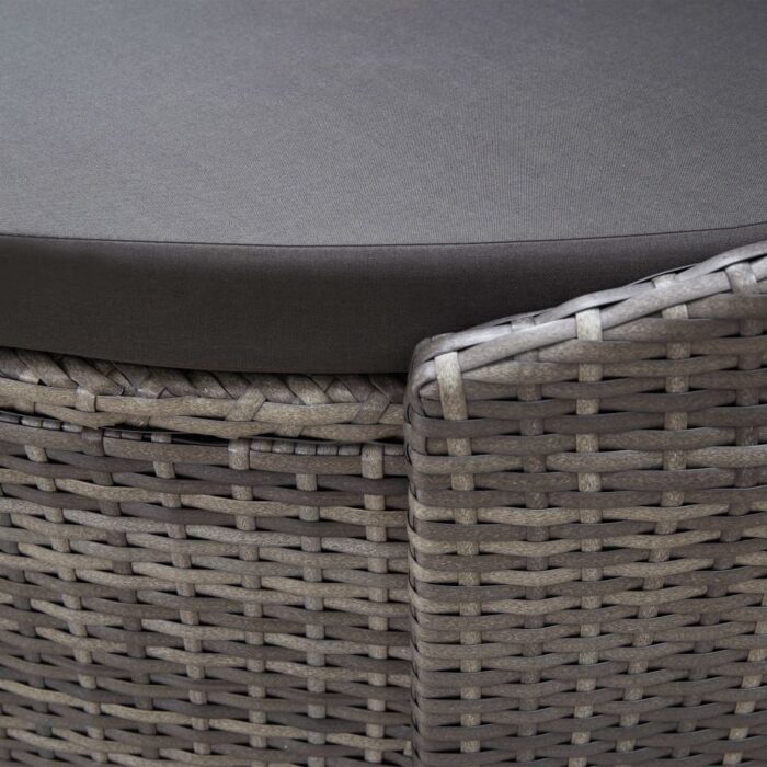 Chaise longue d'extérieur avec auvent Résine tressée Gris – Image 6