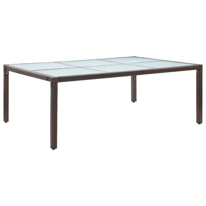Table à dîner d'extérieur Marron 200x150x74 cm Résine tressée – Image 1