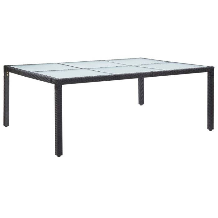 Table à dîner d'extérieur Noir 200x150x74 cm Résine tressée – Image 1
