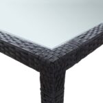 Table à dîner d'extérieur Noir 200x150x74 cm Résine tressée – Image 2