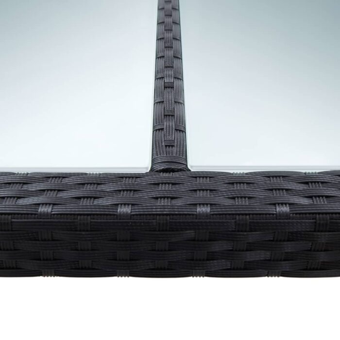 Table à dîner d'extérieur Noir 200x150x74 cm Résine tressée – Image 3