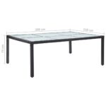 Table à dîner d'extérieur Noir 200x150x74 cm Résine tressée – Image 4