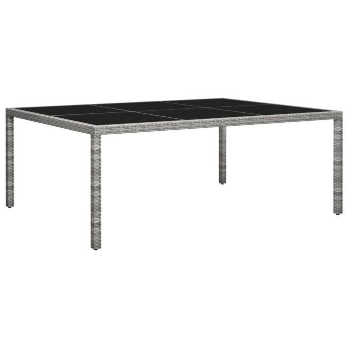 Table à manger d'extérieur Gris 200x150x74 cm Résine tressée – Image 1