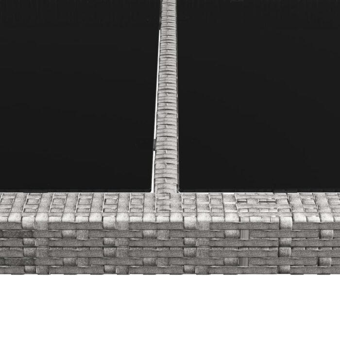 Table à manger d'extérieur Gris 200x150x74 cm Résine tressée – Image 3