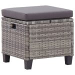 Salon de jardin 6 pcs avec coussins Résine tressée Gris foncé – Image 10