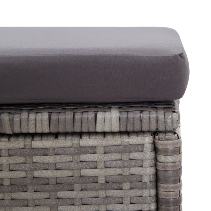 Salon de jardin 6 pcs avec coussins Résine tressée Gris foncé – Image 11