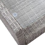 Salon de jardin 6 pcs avec coussins Résine tressée Gris foncé – Image 12