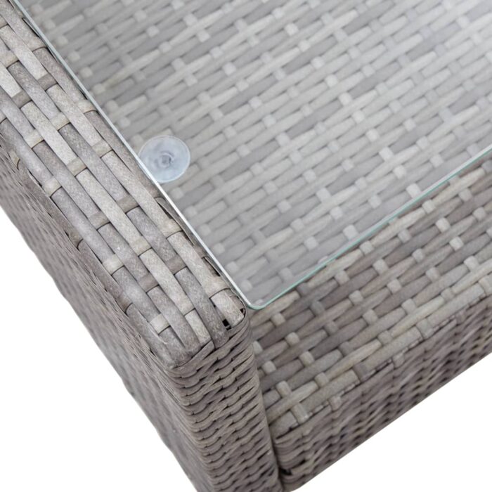 Salon de jardin 6 pcs avec coussins Résine tressée Gris foncé – Image 12