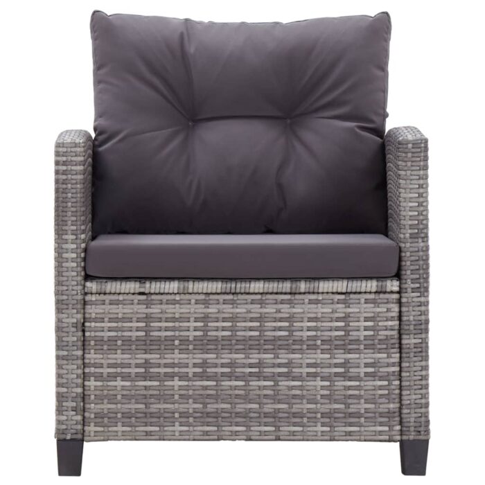 Salon de jardin 6 pcs avec coussins Résine tressée Gris foncé – Image 5