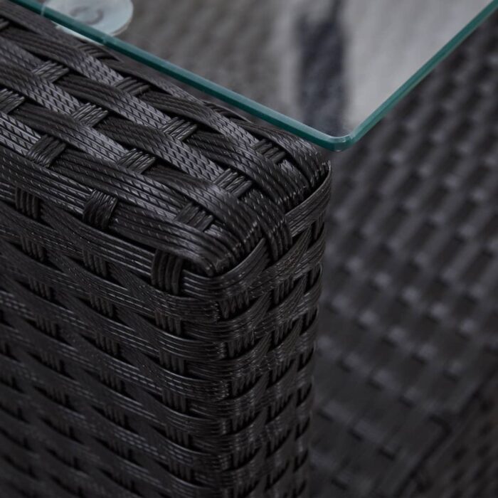 Canapés de jardin 6 pcs avec coussins Résine tressée Noir – Image 11
