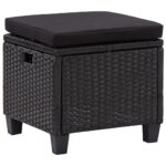 Canapés de jardin 6 pcs avec coussins Résine tressée Noir – Image 8