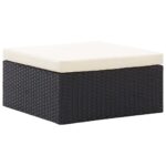 Lit de jardin avec toit Noir Résine tressée – Image 10