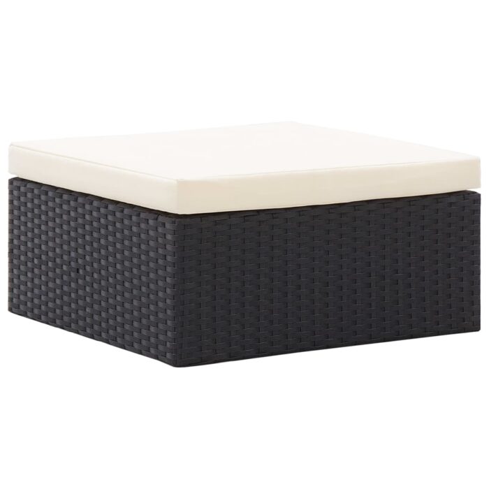 Lit de jardin avec toit Noir Résine tressée – Image 10