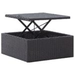Lit de jardin avec toit Noir Résine tressée – Image 9