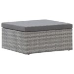 Lit de jardin et toit Gris mélangé Résine tressée – Image 11