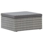 Lit de jardin et toit Gris mélangé Résine tressée – Image 12