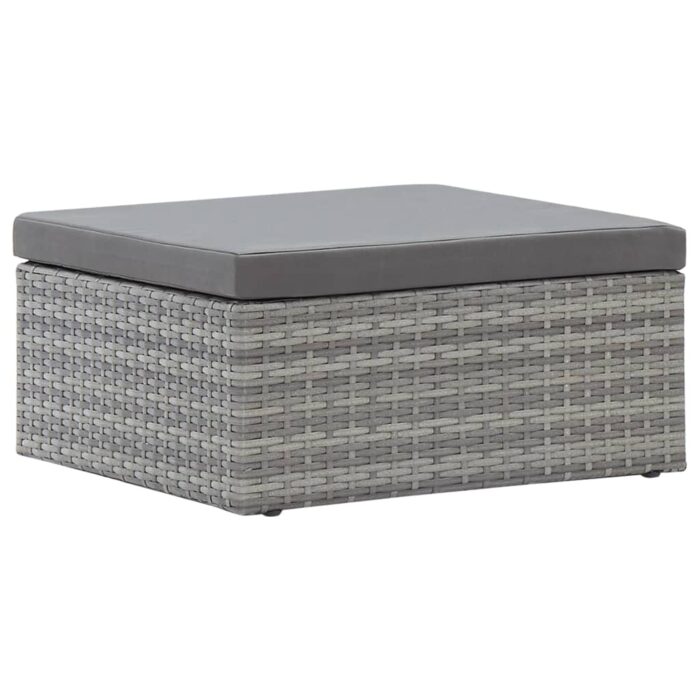 Lit de jardin et toit Gris mélangé Résine tressée – Image 12