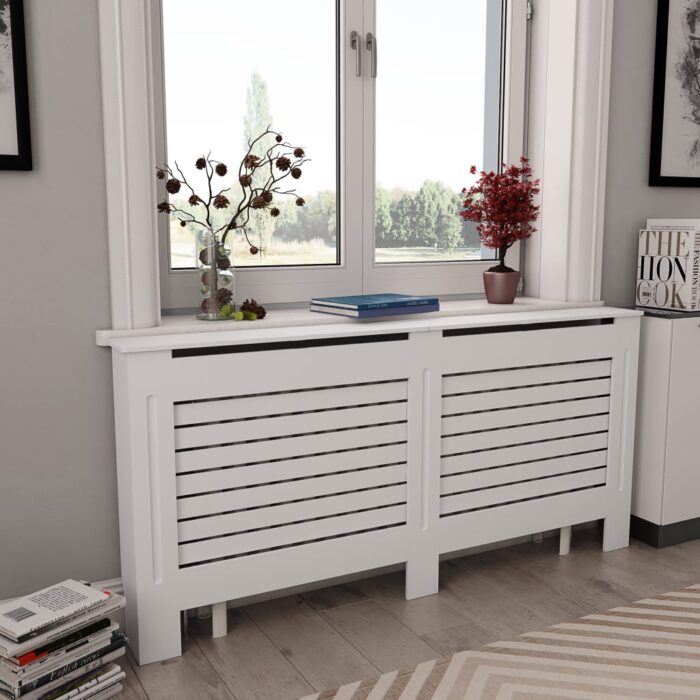 Cache-radiateurs 2 pcs Blanc 172x19x81,5 cm MDF – Image 1