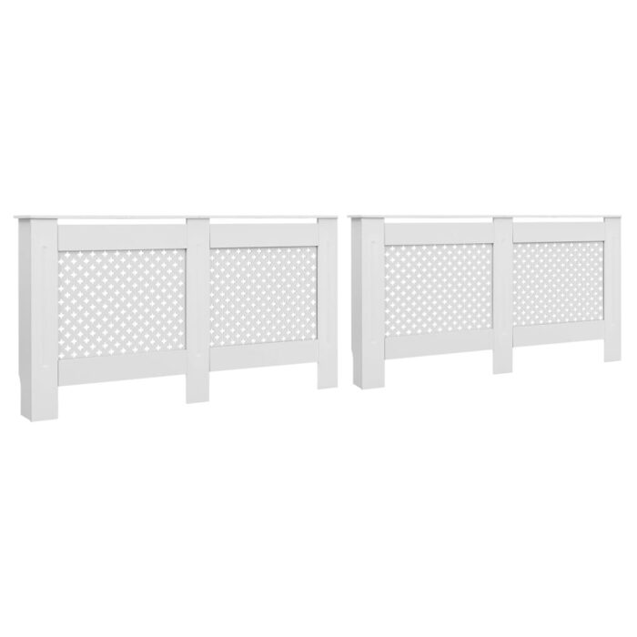Cache-radiateurs 2 pcs Blanc 152x19x81,5 cm MDF – Image 1