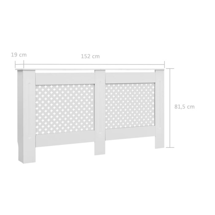 Cache-radiateurs 2 pcs Blanc 152x19x81,5 cm MDF – Image 7