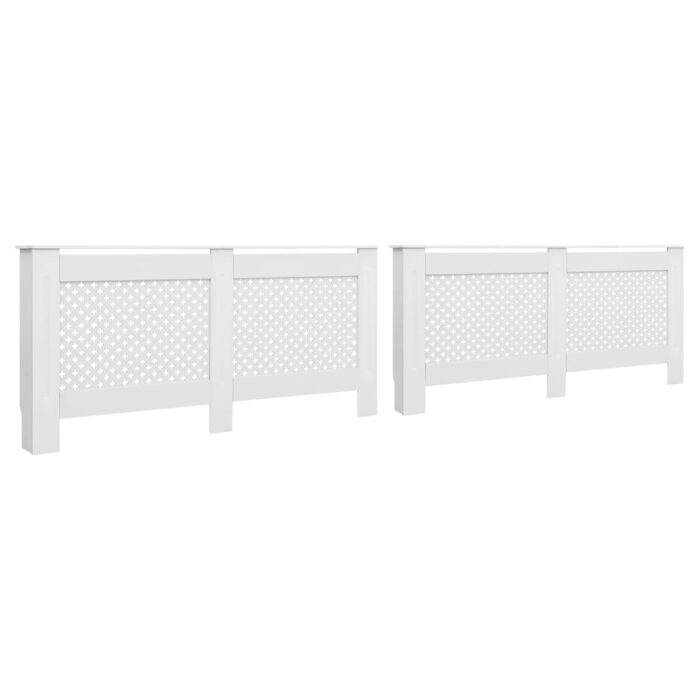 Cache-radiateurs 2 pcs Blanc 172x19x81,5 cm MDF – Image 1