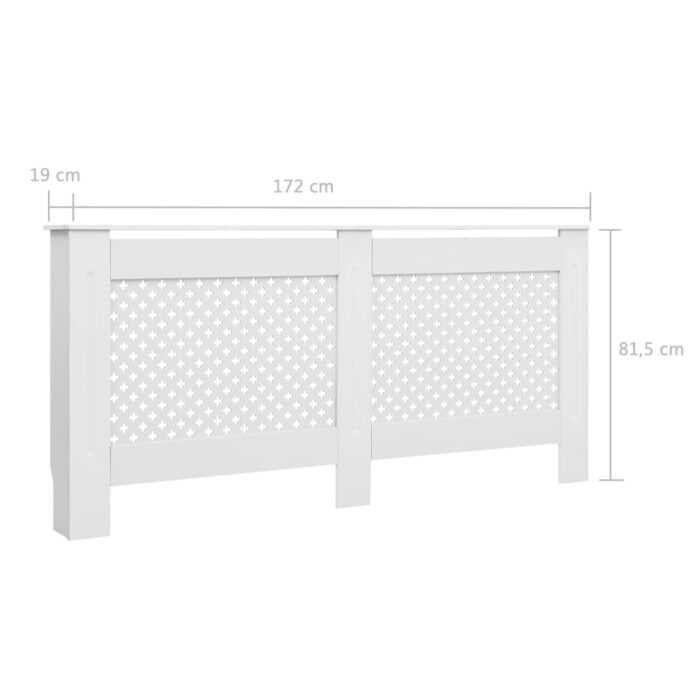 Cache-radiateurs 2 pcs Blanc 172x19x81,5 cm MDF – Image 7